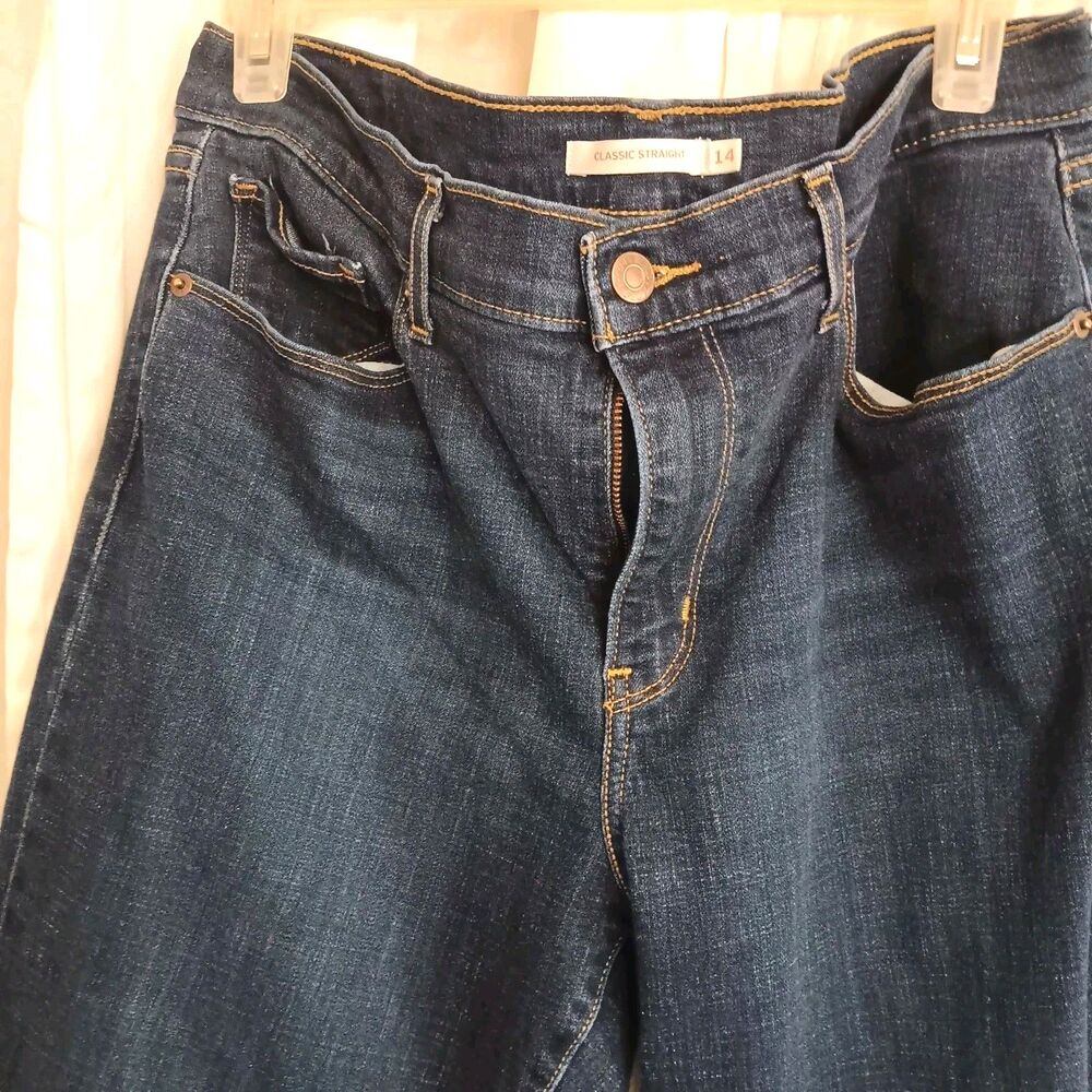 Levi's 511 Slim Fit Dark Wash W32 L30 (SZ 14)  Rise Mid Jeans 5-Pocket - Picture 2 of 9